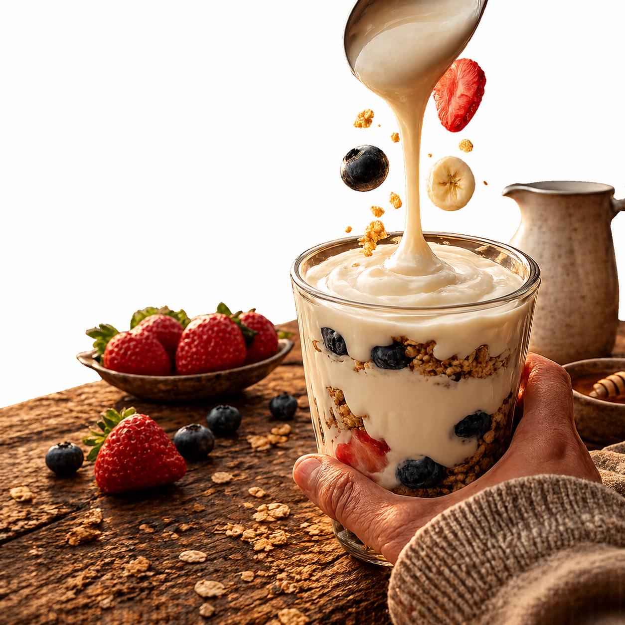 yogurt con frutas naturales.